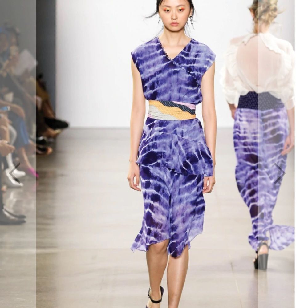 Nicole Miller Tie Dye High Neck Midi Dress‎